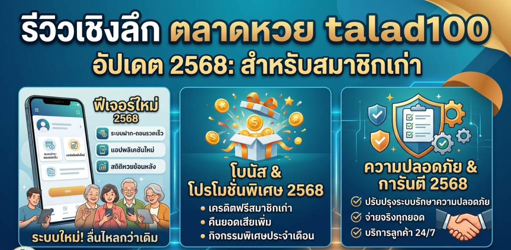 ตลาดหวย talad100 รีวิวเชิงลึก 2568 — อัปเดตทุกสิ่งที่สมาชิกเก่าต้องรู้